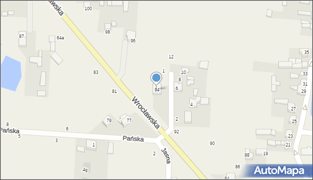 Dąbrowa, Wrocławska, 94, mapa Dąbrowa