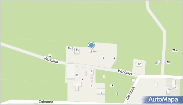 Dębki, Wrzoska Adama, prof., 6, mapa Dębki