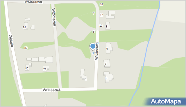 Dębno, Wrzosowa, 3, mapa Dębno