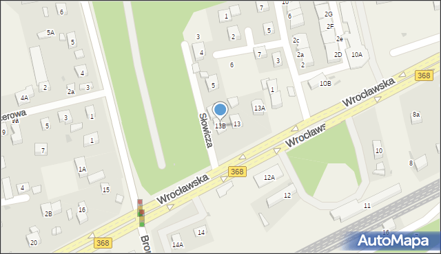 Długołęka, Wrocławska, 13B, mapa Długołęka