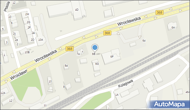 Długołęka, Wrocławska, 6b, mapa Długołęka