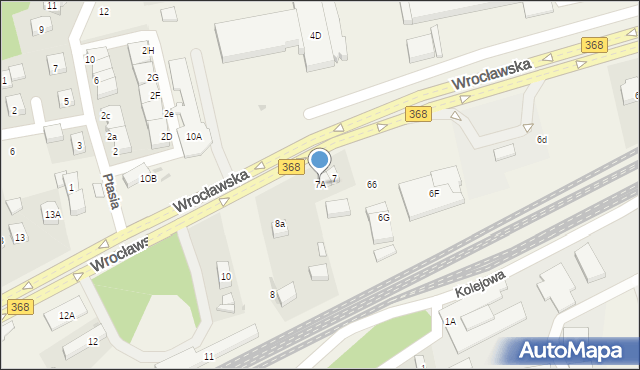 Długołęka, Wrocławska, 7A, mapa Długołęka