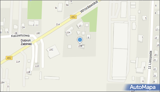 Dobroń, Wrocławska, 10B, mapa Dobroń