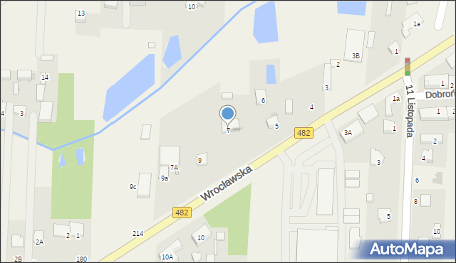 Dobroń, Wrocławska, 7, mapa Dobroń