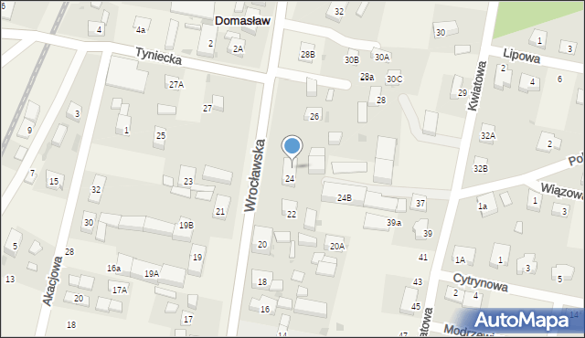 Domasław, Wrocławska, 24A, mapa Domasław
