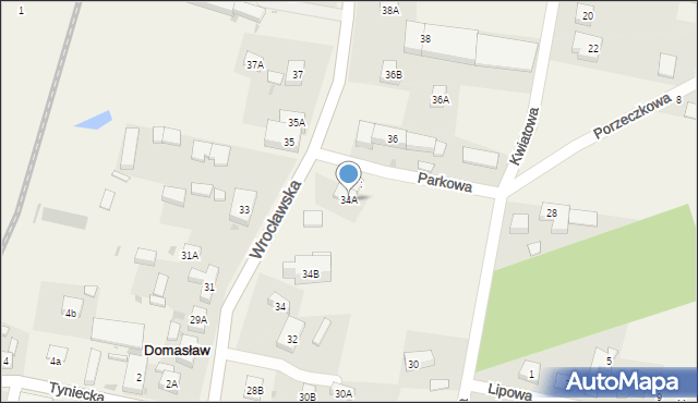 Domasław, Wrocławska, 34A, mapa Domasław