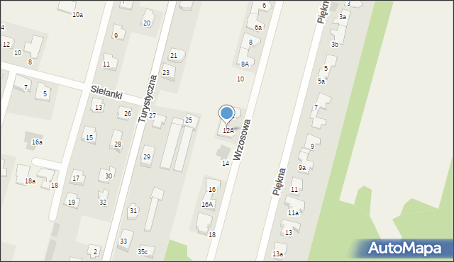 Dziekanów Polski, Wrzosowa, 12A, mapa Dziekanów Polski