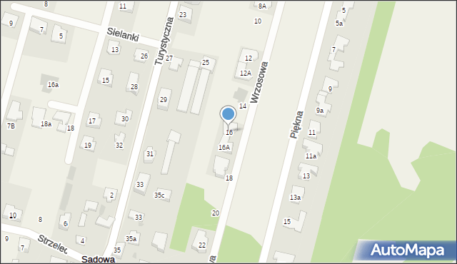 Dziekanów Polski, Wrzosowa, 16, mapa Dziekanów Polski