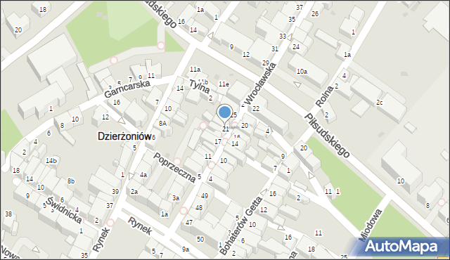 Dzierżoniów, Wrocławska, 21, mapa Dzierżoniów