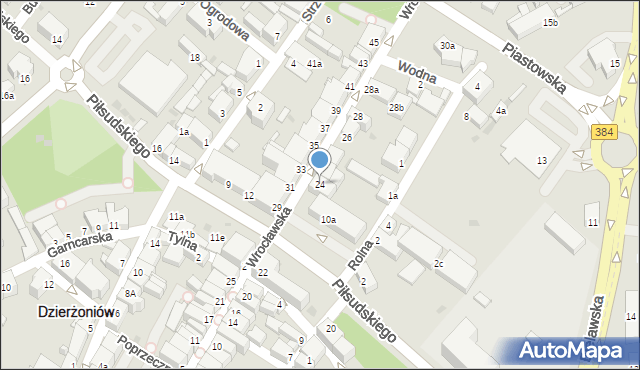 Dzierżoniów, Wrocławska, 24, mapa Dzierżoniów