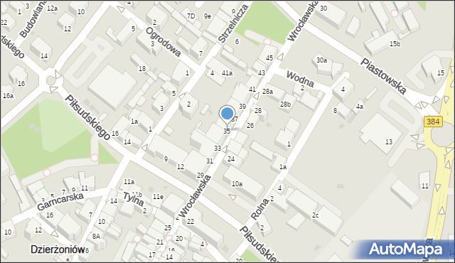 Dzierżoniów, Wrocławska, 35, mapa Dzierżoniów