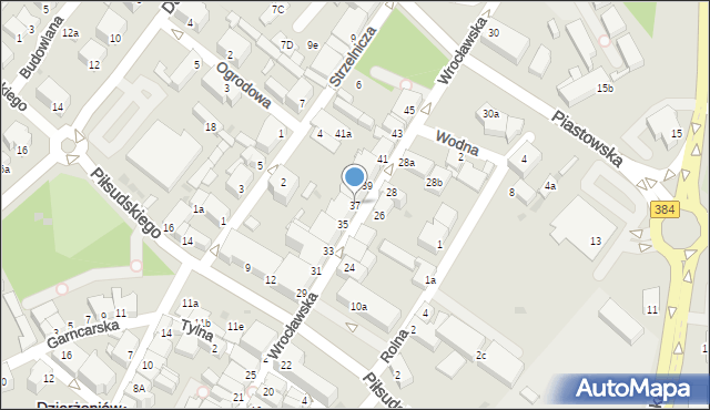 Dzierżoniów, Wrocławska, 37, mapa Dzierżoniów