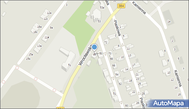 Dzierżoniów, Wrocławska, 48, mapa Dzierżoniów