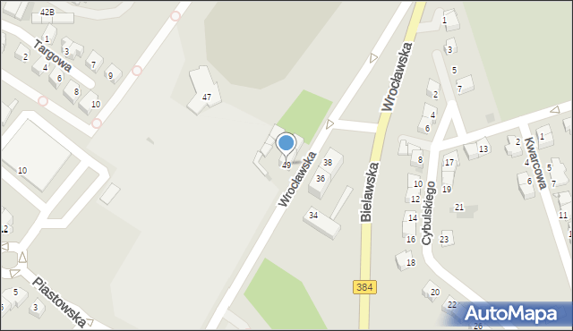 Dzierżoniów, Wrocławska, 49, mapa Dzierżoniów