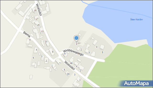 Gąsiorowice, Wróblewskiego Walerego, gen., 1, mapa Gąsiorowice