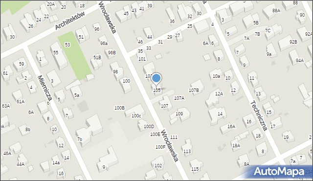 Gdynia, Wrocławska, 105, mapa Gdyni