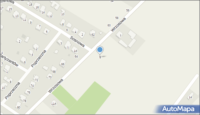 Glinianka, Wrzosowa, 9, mapa Glinianka