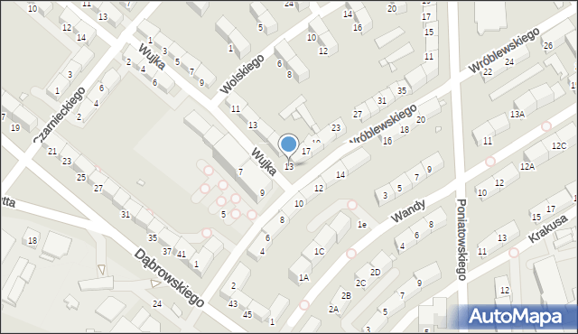 Gliwice, Wróblewskiego Walerego, gen., 13, mapa Gliwic
