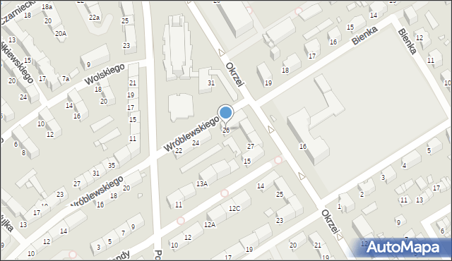 Gliwice, Wróblewskiego Walerego, gen., 26, mapa Gliwic