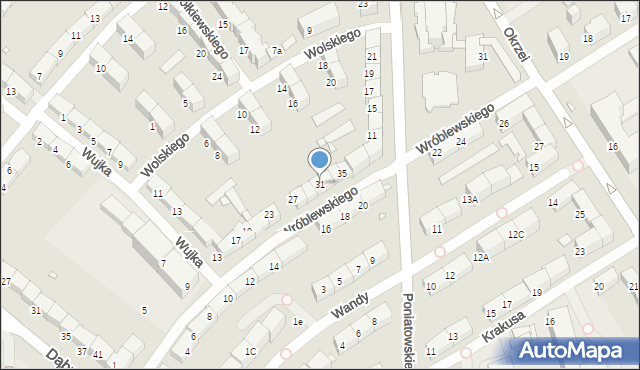 Gliwice, Wróblewskiego Walerego, gen., 31, mapa Gliwic