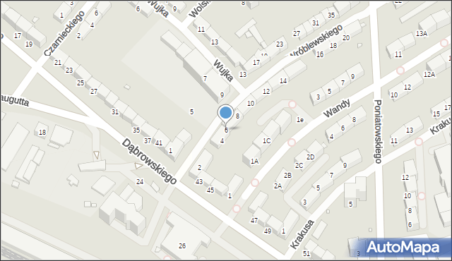 Gliwice, Wróblewskiego Walerego, gen., 6, mapa Gliwic