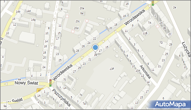 Gliwice, Wrocławska, 19, mapa Gliwic