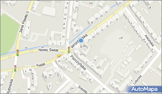 Gliwice, Wrocławska, 31, mapa Gliwic