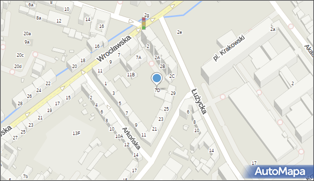 Gliwice, Wrocławska, 7D, mapa Gliwic