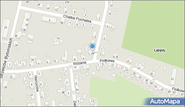 Gliwice, Wrzosowa, 1A, mapa Gliwic