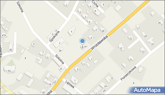 Gniechowice, Wrocławska, 6, mapa Gniechowice