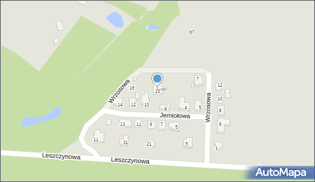 Gniezno, Wrzosowa, 13, mapa Gniezna