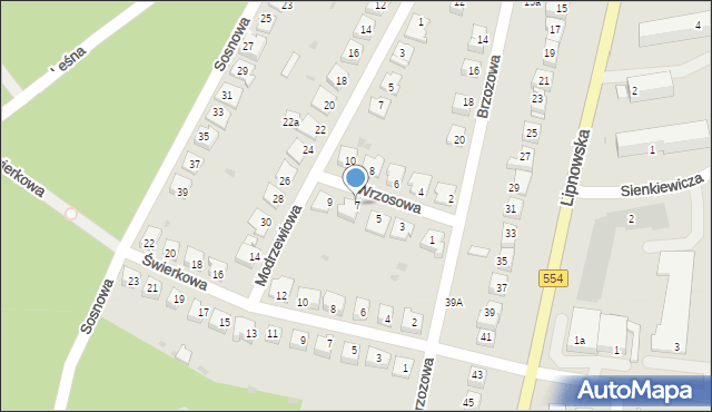 Golub-Dobrzyń, Wrzosowa, 7, mapa Golub-Dobrzyń