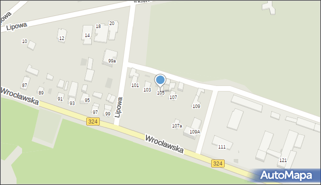 Góra, Wrocławska, 105, mapa Góra