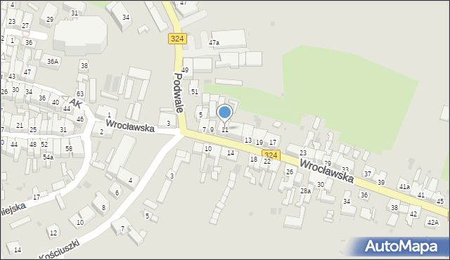 Góra, Wrocławska, 11, mapa Góra