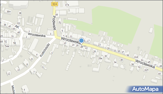 Góra, Wrocławska, 18, mapa Góra