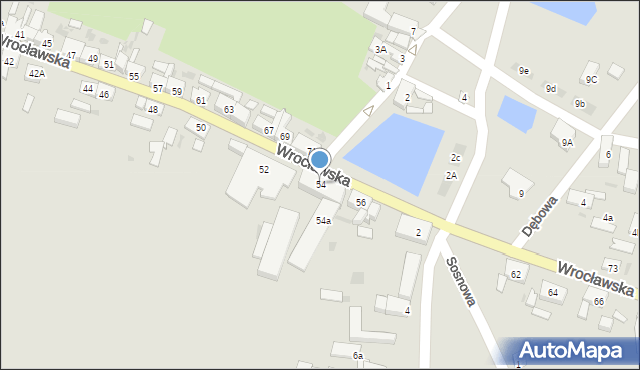 Góra, Wrocławska, 54, mapa Góra