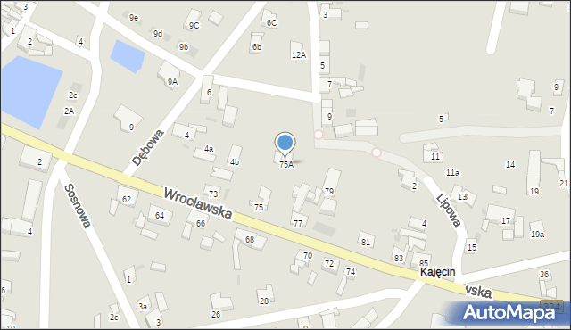 Góra, Wrocławska, 75A, mapa Góra