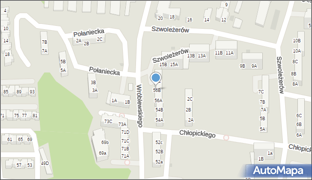 Gorzów Wielkopolski, Wróblewskiego Walerego, gen., 56B, mapa Gorzów Wielkopolski
