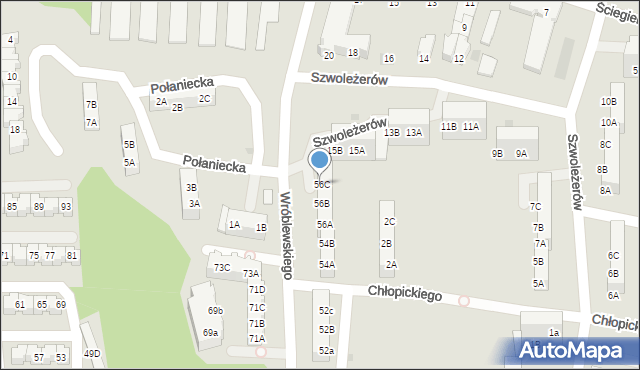 Gorzów Wielkopolski, Wróblewskiego Walerego, gen., 56C, mapa Gorzów Wielkopolski