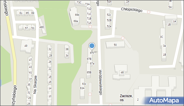 Gorzów Wielkopolski, Wróblewskiego Walerego, gen., 67c, mapa Gorzów Wielkopolski