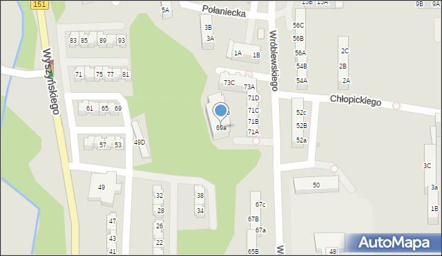 Gorzów Wielkopolski, Wróblewskiego Walerego, gen., 69a, mapa Gorzów Wielkopolski