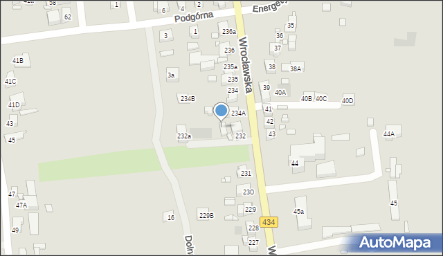 Gostyń, Wrocławska, 232b, mapa Gostyń