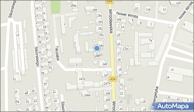 Gostyń, Wrocławska, 249, mapa Gostyń