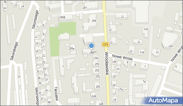 Gostyń, Wrocławska, 255, mapa Gostyń