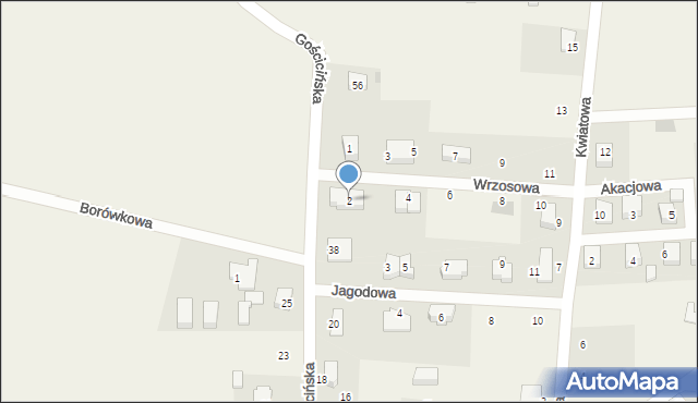 Gowino, Wrzosowa, 2, mapa Gowino