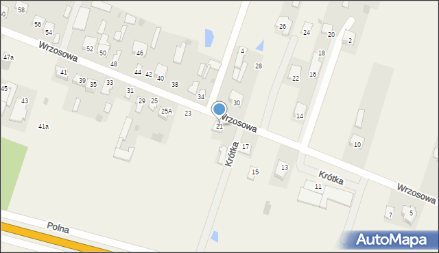 Grabianów, Wrzosowa, 21, mapa Grabianów