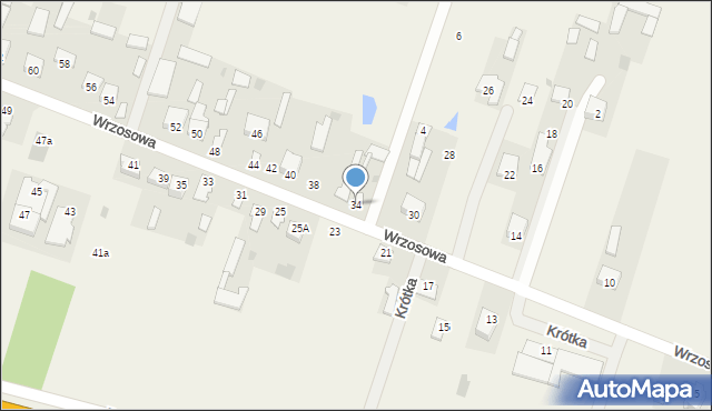 Grabianów, Wrzosowa, 34, mapa Grabianów