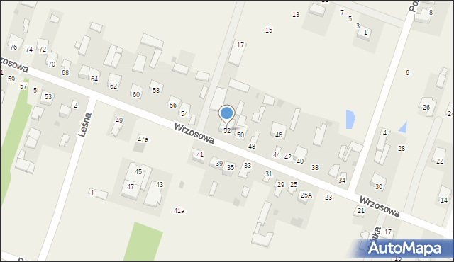 Grabianów, Wrzosowa, 52, mapa Grabianów