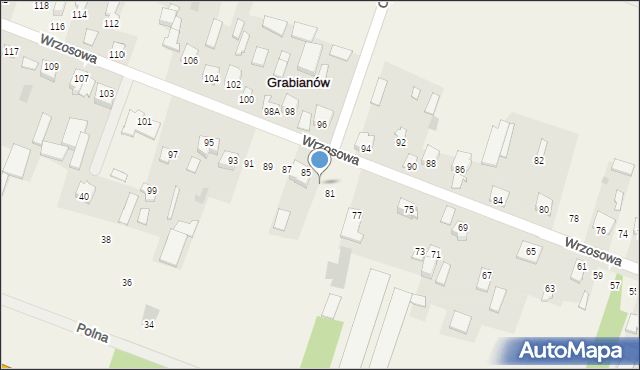Grabianów, Wrzosowa, 83, mapa Grabianów