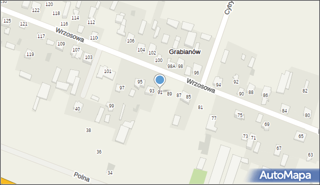 Grabianów, Wrzosowa, 91, mapa Grabianów